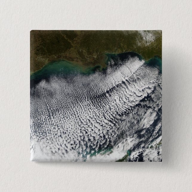 Cloud streets in the Gulf of Mexico 15 Cm Square Badge (Front)