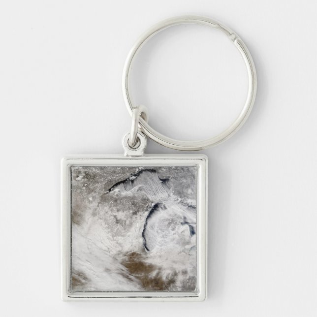 Cloud streets over Lake Superior and Lake Michi Key Ring (Front)