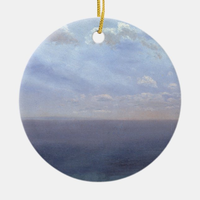 Cloud Study with Sea and Sky – Albert Bierstadt Ceramic Tree Decoration (Front)