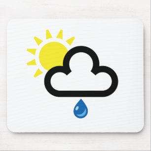 Cloud Sun Rain Symbol Mouse Pad