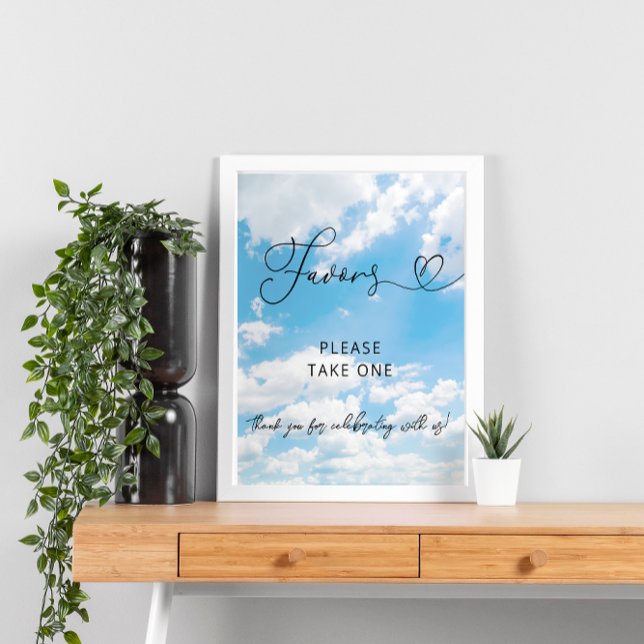 Cloud Theme Cloud Nine Modern Favours Bridal Showe Poster (Creator Uploaded)