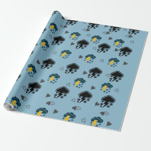 "Cloud-Themed Wrapping Paper: Gift Packaging with Paper