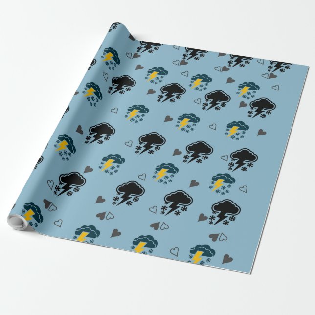 "Cloud-Themed Wrapping Paper: Gift Packaging with  Paper (Unrolled)