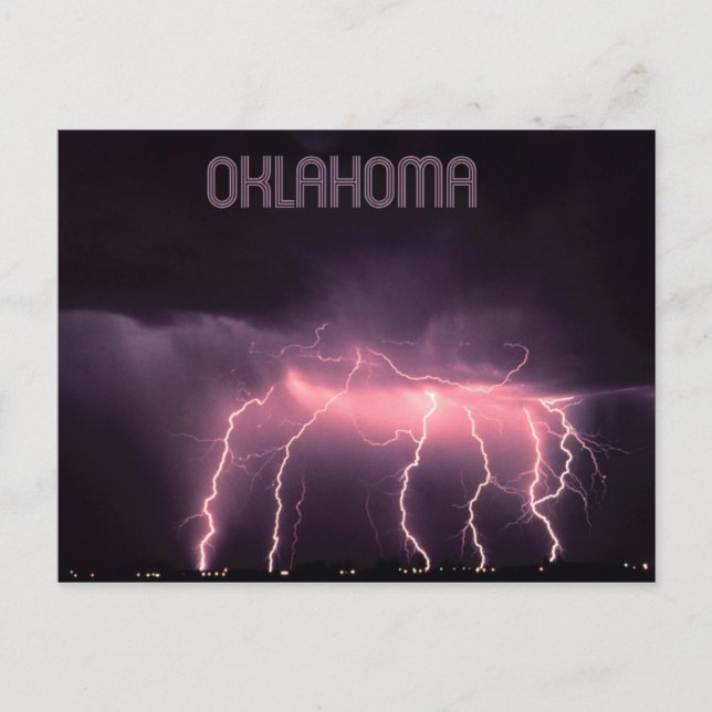 Cloud-to-Ground Lightning, Oklahoma Postcard (Front)