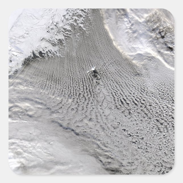 Cloud vortices off Jan Mayen Island Square Sticker (Front)