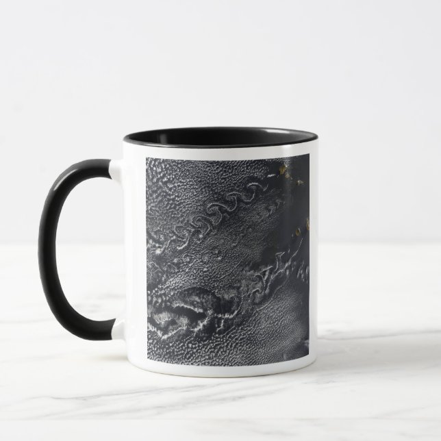Cloud vortices over the Cape Verde islands Mug (Left)