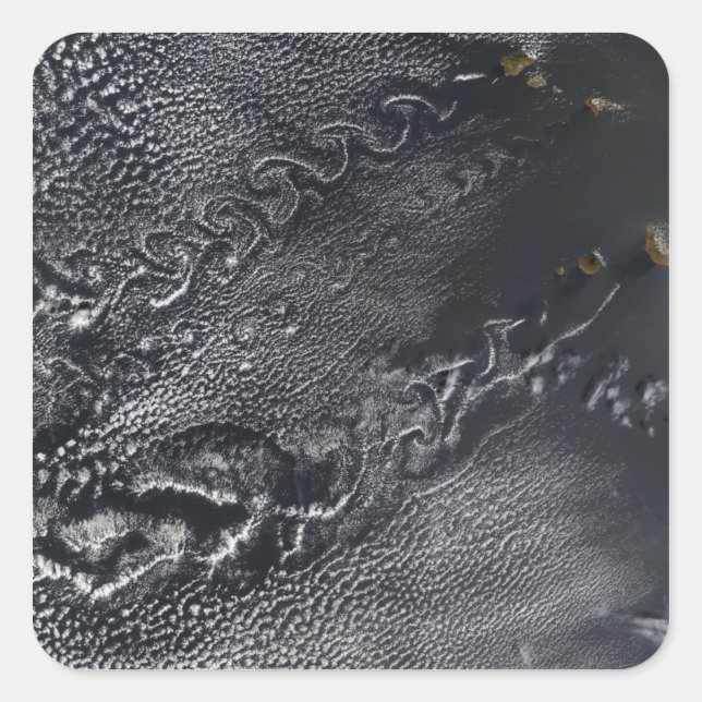 Cloud vortices over the Cape Verde islands Square Sticker (Front)
