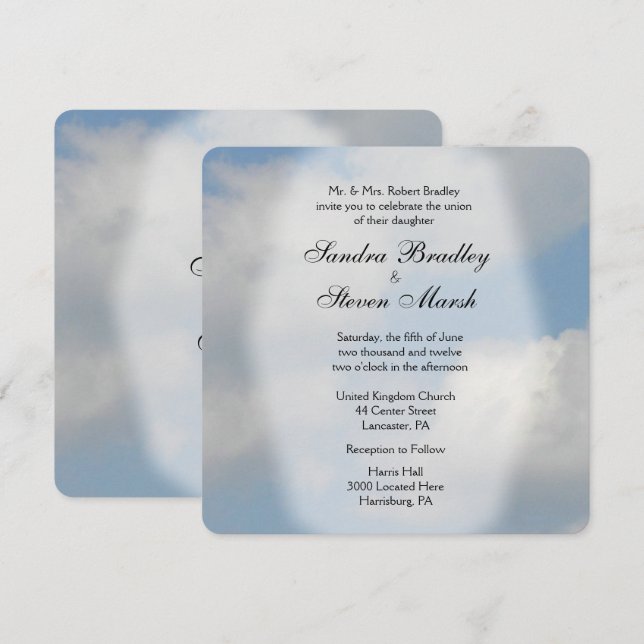 Cloud Wedding Invitations (Front/Back)
