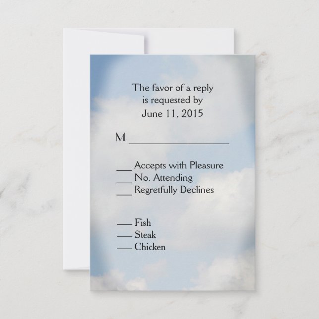 Cloud  Wedding RSVP Card (Front)