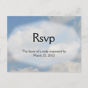 Cloud  Wedding RSVP Invitation Postcard