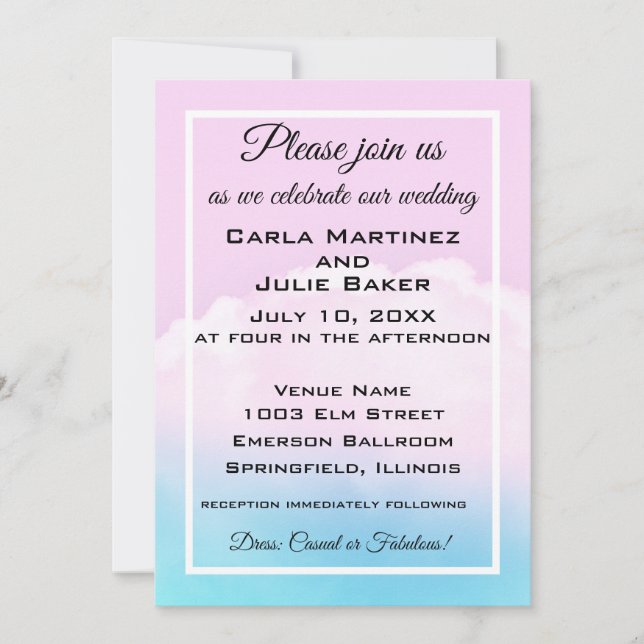 Cloud Wedding Wedding Invite (Front)