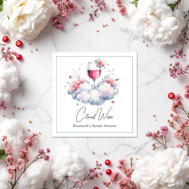 Cloud Wine Bridal Shower Napkin (Cloud Wine Bridal Shower Napkins)