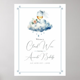 Cloud Wine Bridal Shower Welcome Poster
