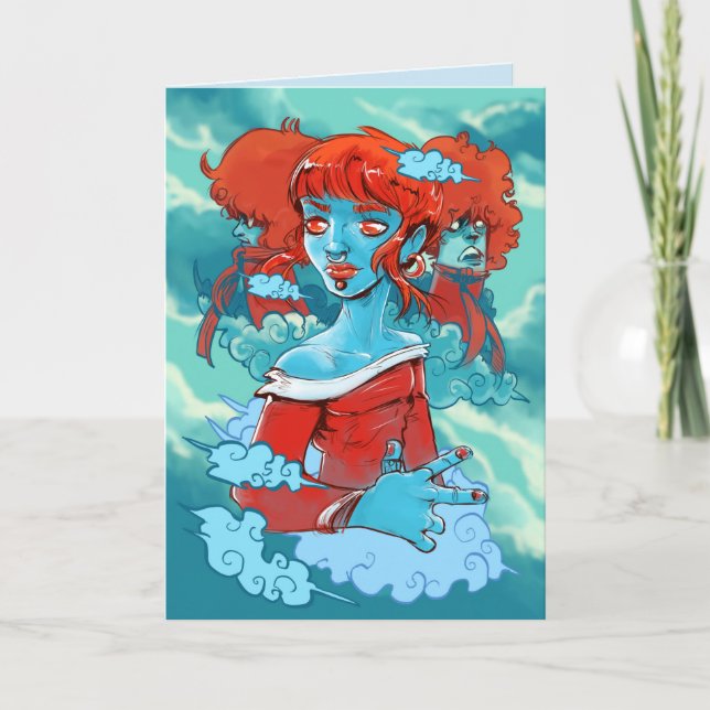 cloud zombies greeting card (Front)