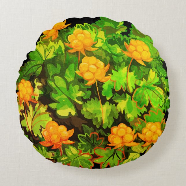 Cloudberries Round Cushion (Front)