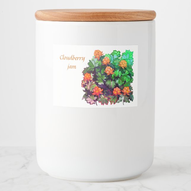 Cloudberry jam food label (Front)