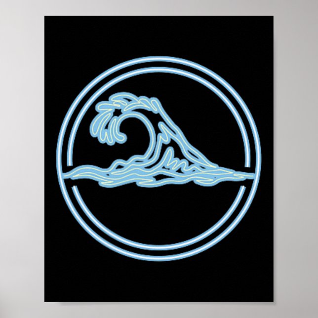 Cloudbreak Big Wave Surf Club, Surfing Graphic  Poster (Front)