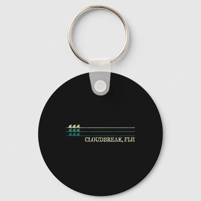 Cloudbreak Fiji Break Surfing Retro Wave  Key Ring (Front)