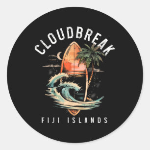 Cloudbreak Fiji Islands Surf Vintage Surfing Surfe Classic Round Sticker