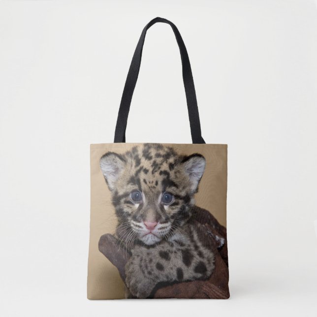 Clouded Leopard Cub Tote Bag (Front)