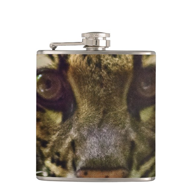 Clouded Leopard Hip Flask (Front)