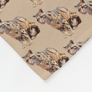 clouded leopard photograph jungle big cat animal   fleece blanket