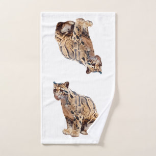 clouded leopard photograph jungle big cat animal hand towel