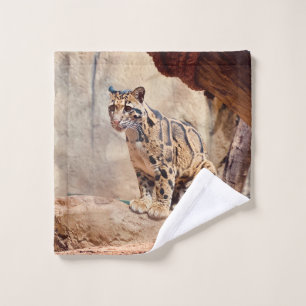 clouded leopard picture nature wildlife exotic wash cloth