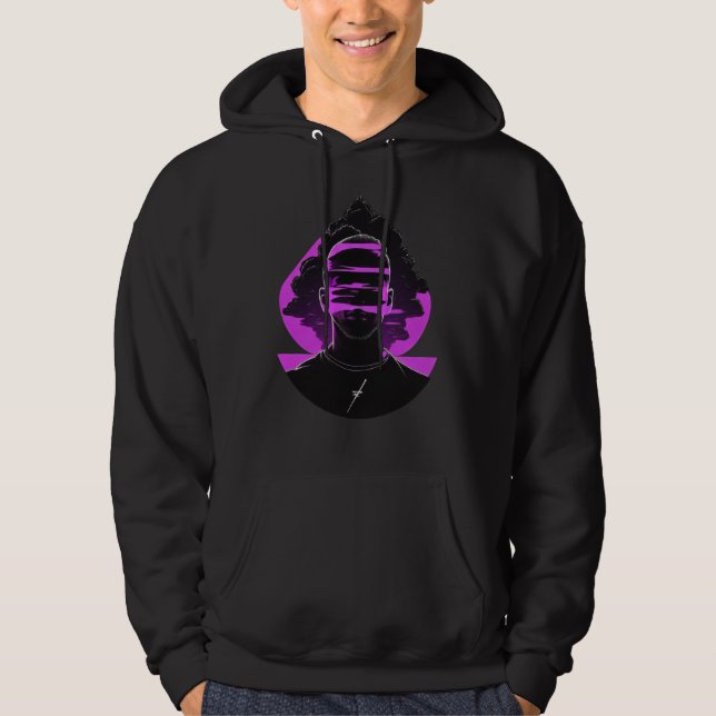 Clouded Mind Dark Vector Art Hoodie (Front)