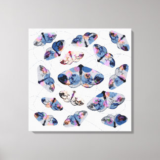 clouded silver moth - blue -  canvas print