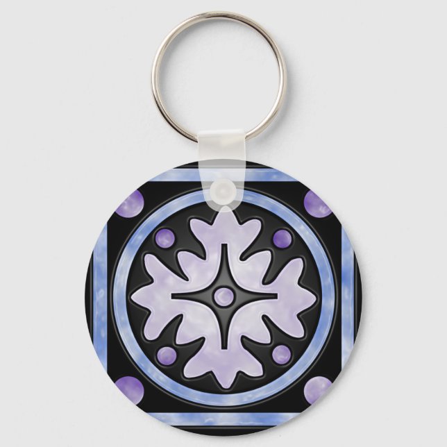 Clouded Stained Glass Key Ring (Front)