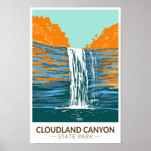 Cloudland Canyon State Park Georgia Vintage  Poster