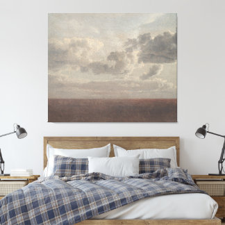 Clouds above the sea, vintage oil  canvas print