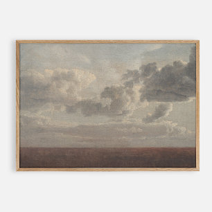 Clouds above the sea, vintage poster