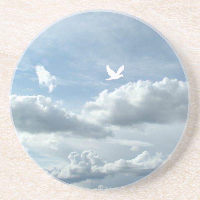 clouds and bird coaster (Front)
