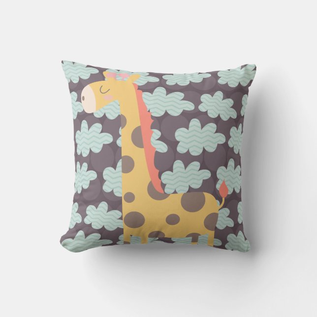Clouds and Giraffes Cushion (Front)