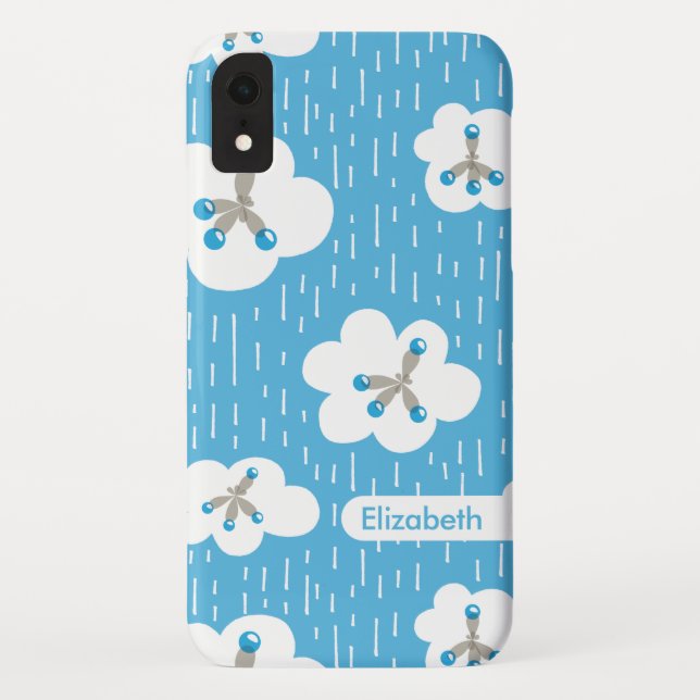 Clouds And Methane Molecules Blue Geek Name Case-Mate iPhone Case (Back)