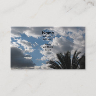 clouds and palm tree business card