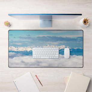 Clouds and snowy mountain Triglav Desk Mat