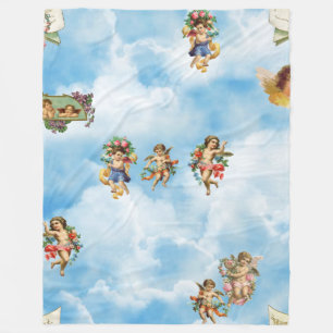 clouds angel cherubs fleece blanket