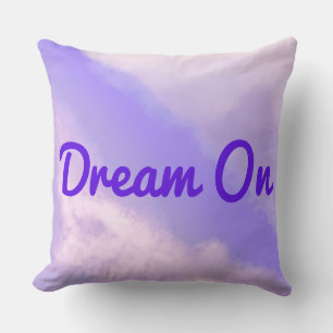 Clouds Apart - Purple/Lilac w/Purple Text Pillow