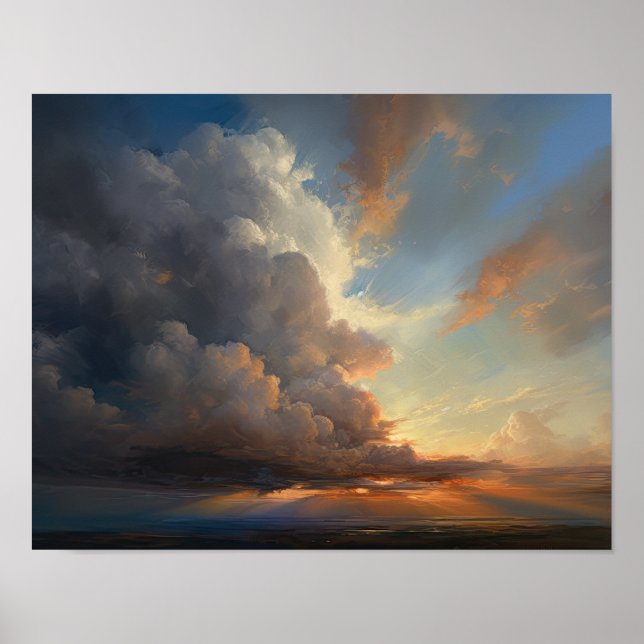 Clouds At Dawn Painting Art Print Poster (Front)