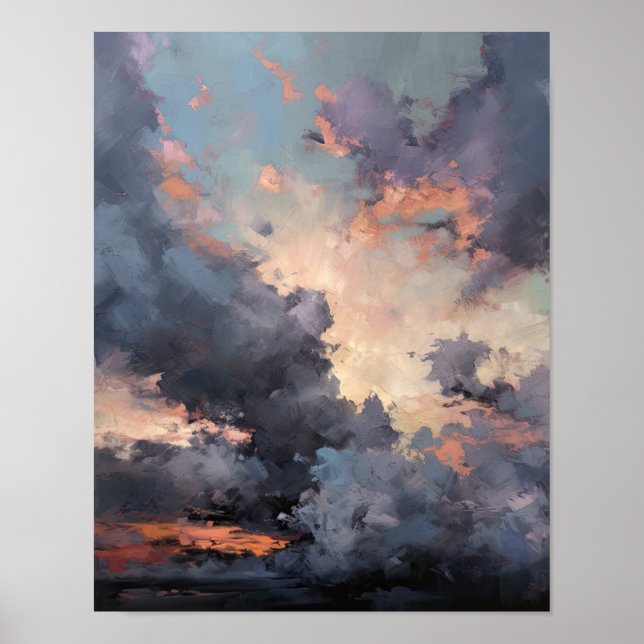 Clouds At Dawn Painting Art Print Poster (Front)