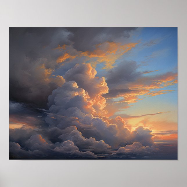 Clouds At Dawn Painting Art Print Poster (Front)