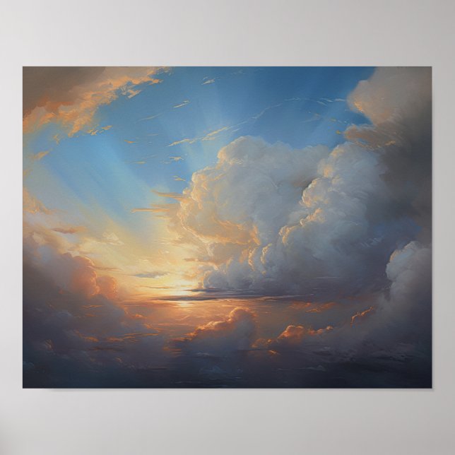 Clouds At Dawn Painting Art Print Poster (Front)