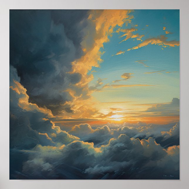 Clouds At Dawn Painting Art Print Poster (Front)