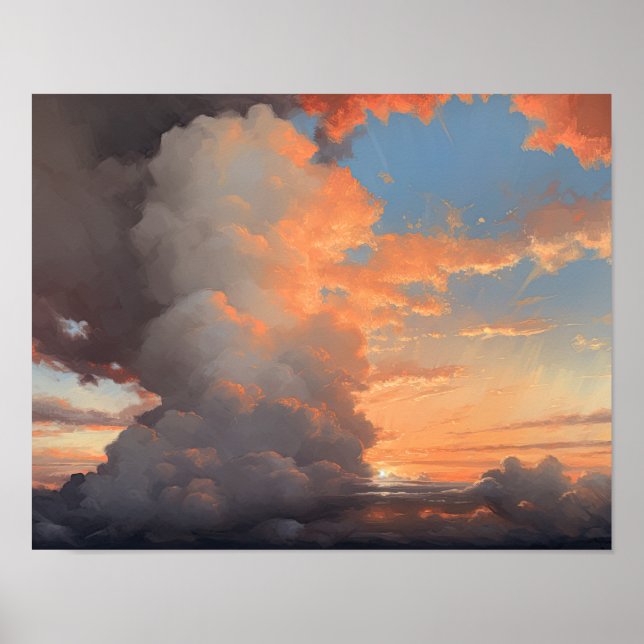 Clouds At Dawn Painting Art Print Poster (Front)