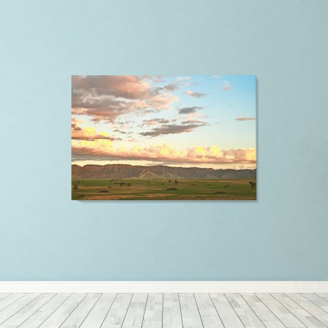 Clouds at Namibia Golden Hour Canvas Print (Insitu(Wood Floor))