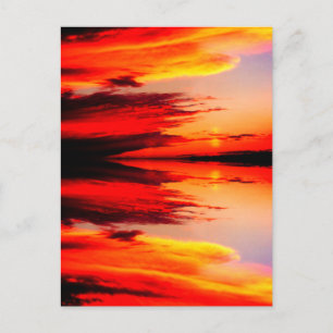 Clouds at sunset art postcard