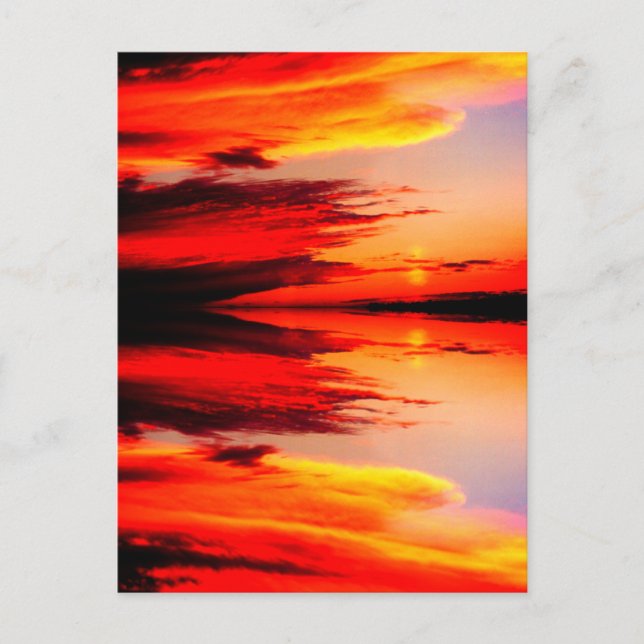 Clouds at sunset art postcard (Front)